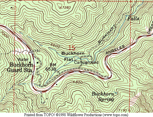 Buckhorn Map--Section of the 1972 photorevision of the Waterman Mountain Quadrangle