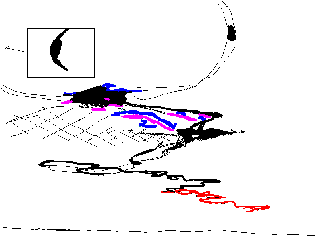 a schematic representation of the contrails and twilight phenomenon of the 23 June 1997 Minuteman II missile launch